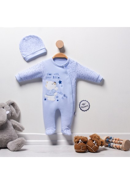 Yıldızlı Küçük Ayı Kız & Erkek Bebek Tulumu