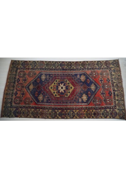117 x 236 cm El Dokuma Osmanlı Stili Yün Anadolu Kilim Harika Ev Dekoru