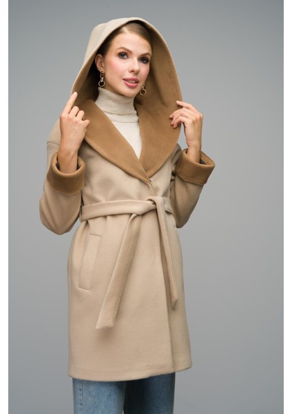 Kapüşonlu Garni Detaylı Oversize Kaban Bej 3069 fırsatları