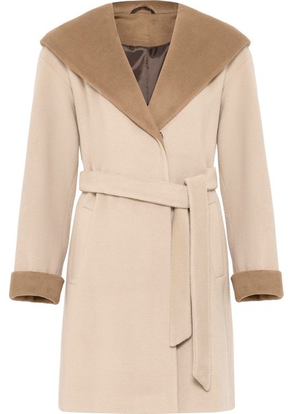 Kapüşonlu Garni Detaylı Oversize Kaban Bej 3069 indirimleri