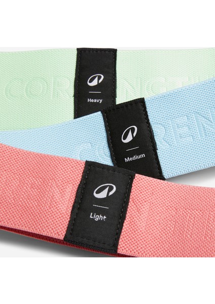 Corength Kumaş Direnç Bandı - 3'lü Paket - Fitness