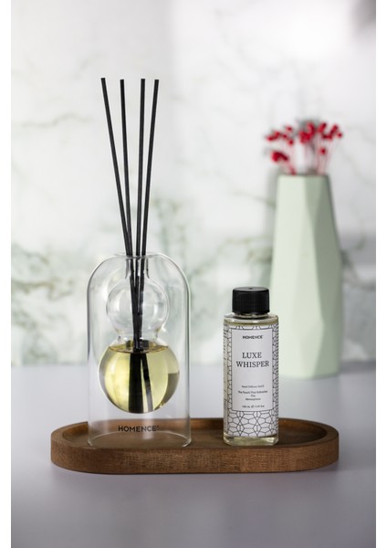 Luxe Whisper Amber Vanilya Sandal Çubuklu Oda Kokusu Dekoratif Cam Şişeli 100 ml