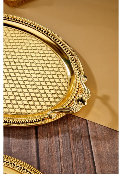 Metal 2'li Oval Tepsi Gold CKR3538 fiyatları