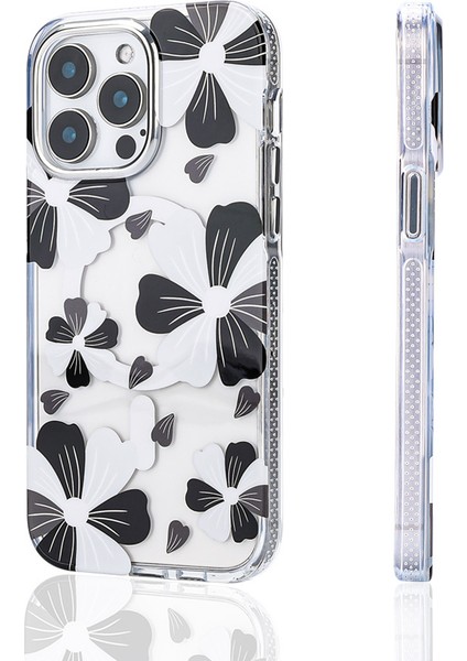 Apple iPhone 16 Plus Magsafe Sarj Özellikli Darbelere Dayanıklı Naturally Flower Pattern Kapak Kılıf