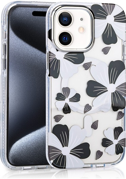 Apple iPhone 11 Magsafe Sarj Özellikli Darbelere Dayanıklı Naturally Flower Pattern Kapak Kılıf