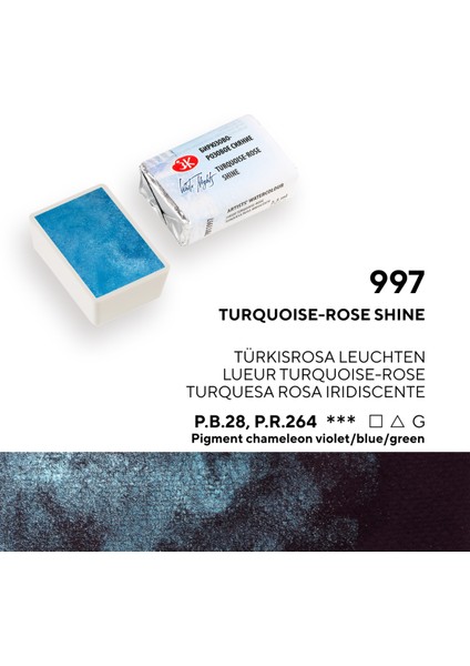 White Nights Tam Tablet Sulu Boya 997 Turquoise - Rose Shine