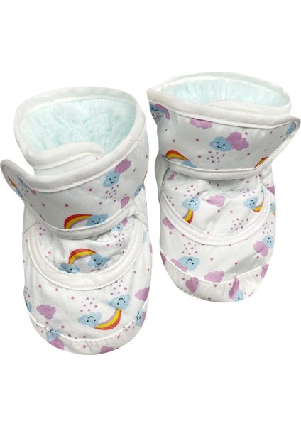 Baby Cırtlı Bebek Panduf Buz Mavi