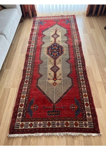 106 x 269 cm El Dokuma Anadolu Yün Antik Yolluk Koridor ve Mutfak Yolluğu