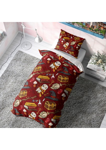 Viadela harry Potter Gryffindor Temalı Kırmızı Nevresim Takımı (Çarşafsız) fiyatları