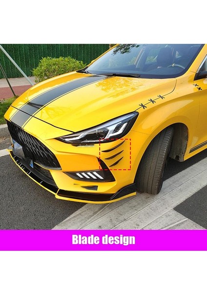 Her Araca Uyumlu Ithal Piano Black 6'lı Kanatlı Tampon Bıçağı Tampon Bıçak
