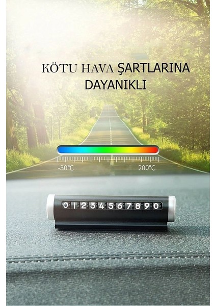 Metal Kasa Numara Çevirmeli Araç Içi Telefon Numaratör Park Numarası Parkmatik Araba Numaratör
