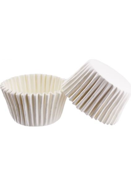 Cupcake Kalıbı Pet Kapsül Kek Kalıbı 48X34 mm (100 Adet) Beyaz