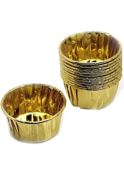 Cupcake Kalıbı Küçük Boy 44*35 Sufle-Muffin Kek Kalıbı (50 Adet) Altın
