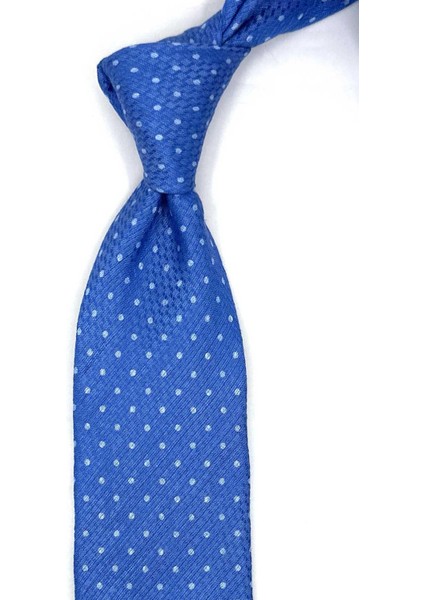 Frullo Style Mavi Küçük Desen Italyan Ipek Kravat İK1771