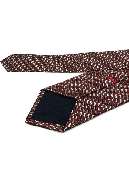 Henzano Style Kahverengi Küçük Desen Italyan Ipek Kravat İK1719 fiyatları