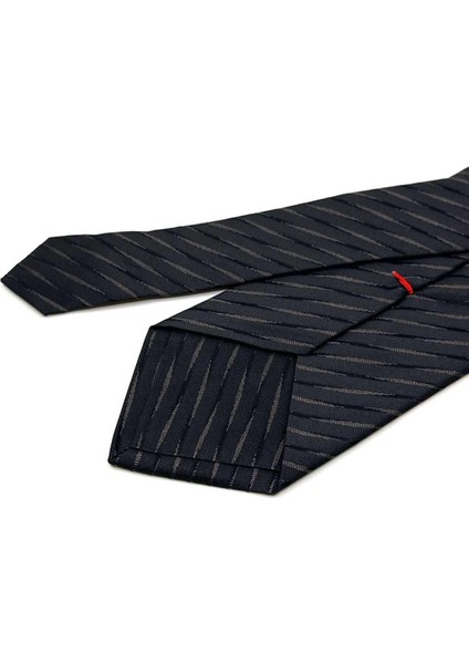 Maluna Style Kahverengi Motif Desen Italyan Ipek Kravat İK1772