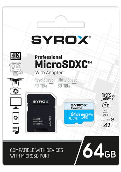 64GB Micro SDHC Hafıza Kartı - SYX-MC64