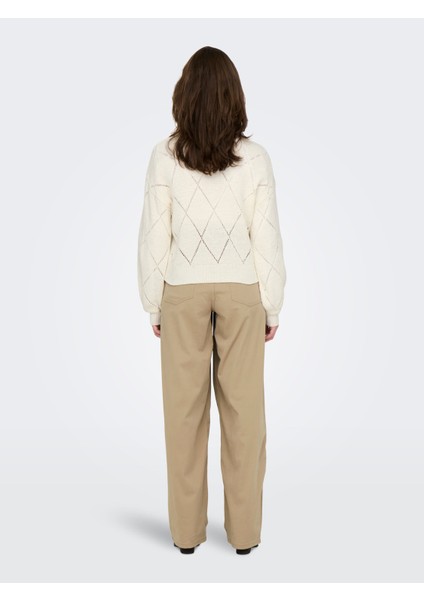 Kadın Yuvarlak Yaka Oversize Örme Kazak - 15339575 modelleri