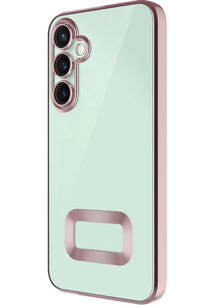 Galaxy A16 Uyumlu Kılıf Kamera Korumalı Logo Gösteren Omega Kapak-Gümüş modelleri