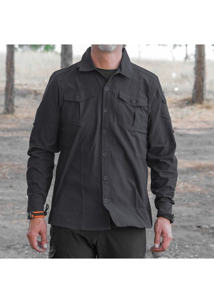 Loç Outdoor Tactical Erkek Gömleği Siyah
