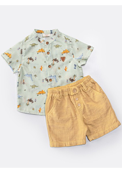 Erkek Çocuk Bayramlık Gömlek Müslin Şort Takım modelleri
