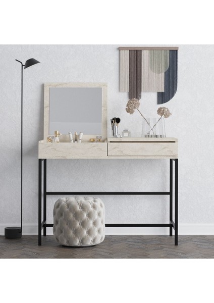 DECORMET LİNDA MAKYAJ MASASI TRAVERTİNE