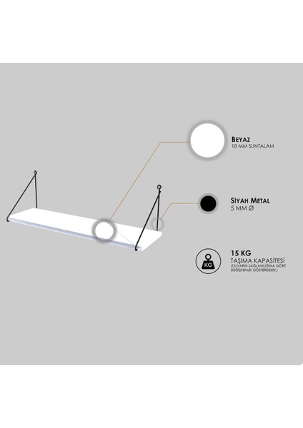 DECORMET Armoni Raf Seti 1 Raflı 30*72 Beyaz indirimleri