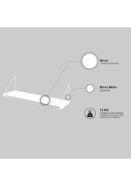 DECORMET Armoni Raf Seti 200X200X720 Metal Beyaz+Ahşap P.Beyaz 015 0010 020 020 76 fırsatları