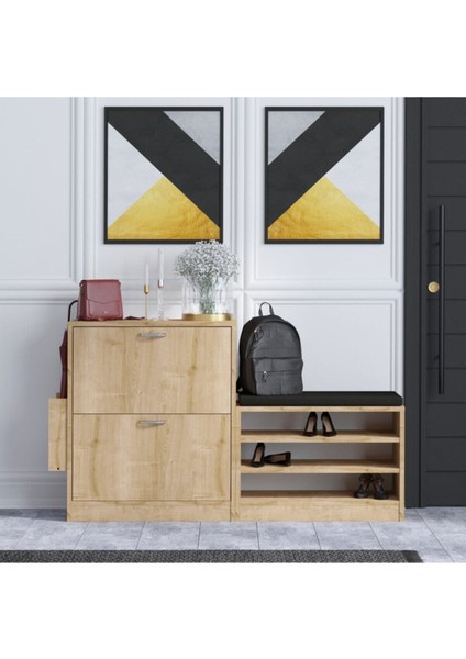DECORMET Trend Ayakkabı Dolabı Safir Meşe