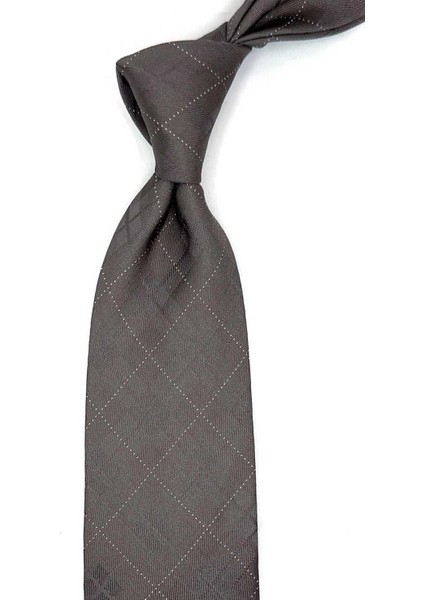 Isorella Style Vizon Kare Desen Italyan Ipek Kravat İK1907