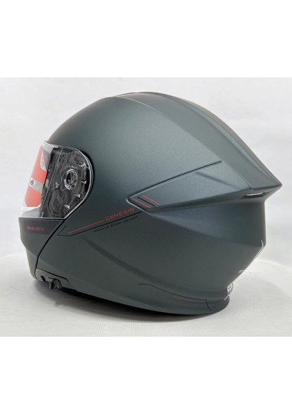 Kask mt Genesis Sv Çene Açılır Kask Mat Anthracite Grey