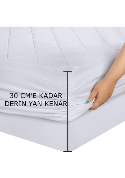 Mikrofiber Kapitone Yatak Koruyucu Alez Çarşaf Fitted 60 x 120