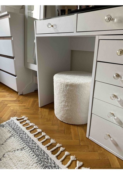 Handmade Kırık Beyaz Welsoft Kumaş Silindir Dekoratif Pufidik Puf Bench fiyatları