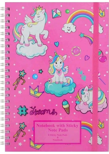 Flamingo & Wow Baskılı Yapışkanlı Not Defteri A5