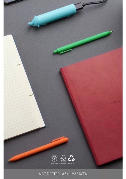 Jaettu B5 Sepra Not Defteri Termo Deri Yumuşak Kapak Defter 18X23CM 192 Yaprak Mavi