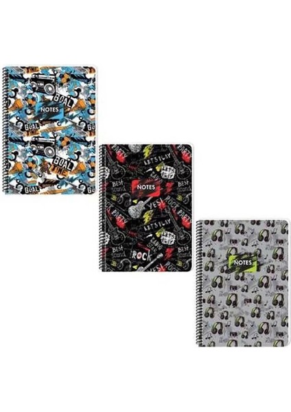 Cool Boys Pp.kapak Spiralli Defter A4 80YP.ÇIZGILI 333161-99