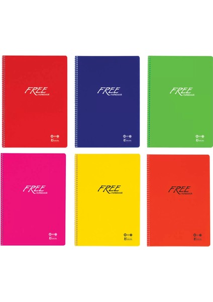 Color Free Pp Kapak Dikişli Kareli Defter A4 100 Yaprak 320442-99