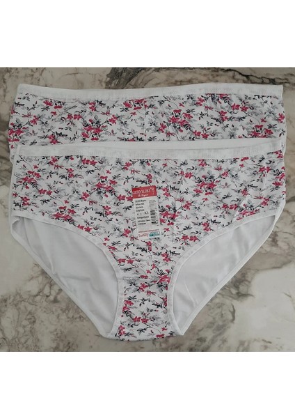 Kadın Arkası Düz Elastan Empirme Bato Külot 2'li Paket