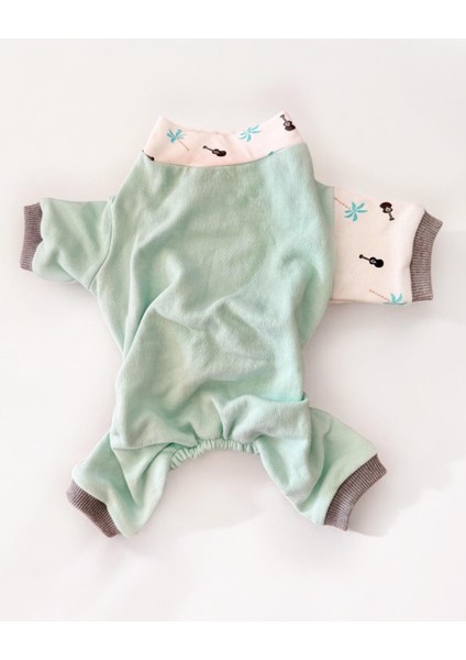 Minty Palm Kalın Penye Köpek Tulum Pijama fiyatları