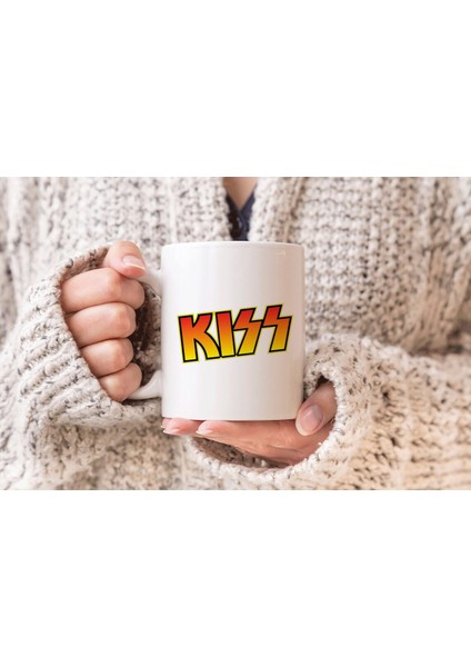 Kiss Müzik Grubu Baskılı Hediyelik Porselen Kupa Bardak