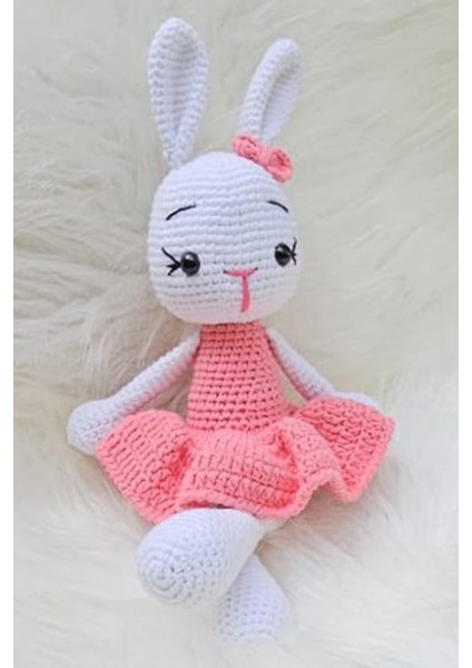 Amigurumi Uyku Arkadaşı, Pembe Elbiseli Tavşan Oyuncak