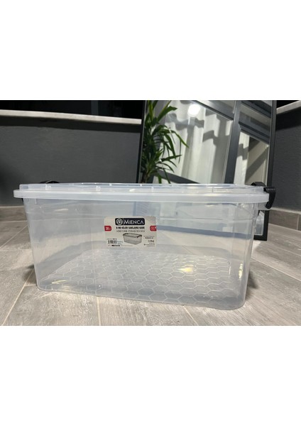 Plastik Kilitli Kapaklı Yatay Saklama ve Erzak Kutusu 30 Litre Plastik Saklama Kabı