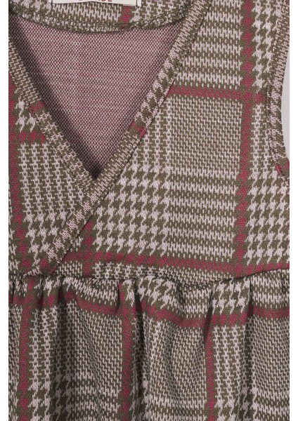 Balıkçı Yaka Badili Şapka Aksesuarlı Haki Renk Kız Çocuk Üçlü Takım Elbise modelleri