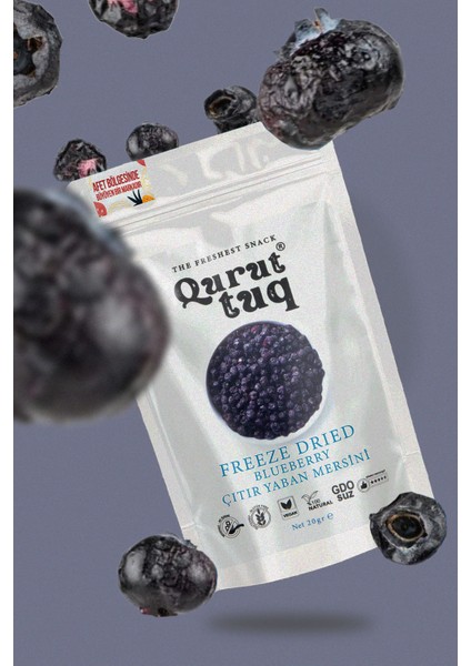 Freeze Dried Çıtır Yaban Mersini Cipsi 20 gr Şeker İlavesiz