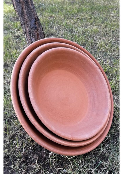 El Yapımı Toprak Çiğ Köfte Tepsisi-Güveci-Tavası Küçük Boy 35 cm