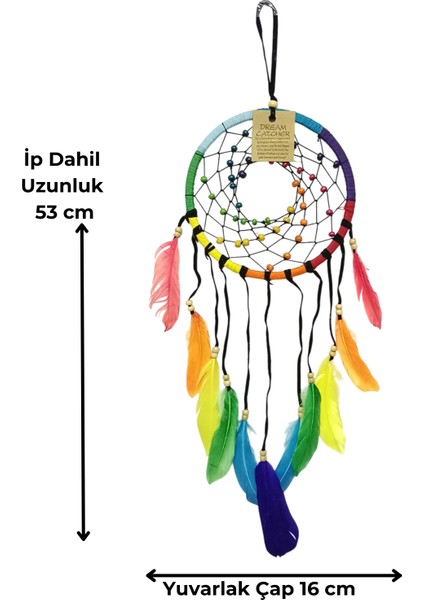Düş Kapanı, 7 Çakra Renk Boncuklu 16X53 cm Rüya Kovucu Duvar Süsü fiyatları