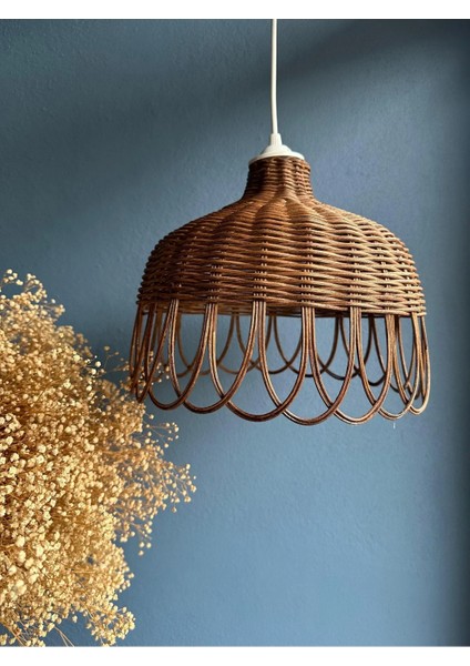Rattan Avize Ceviz Rengi