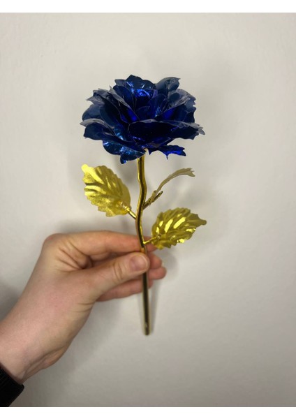 Love Candles 1 Adet Altın Varaklı Gül Solmayan Gül, Yapay Gül, Sonsuzluk Gülü Sevgililer Günü si, Anneler Günü si, Nişan si, Düğün si, Altın Gül