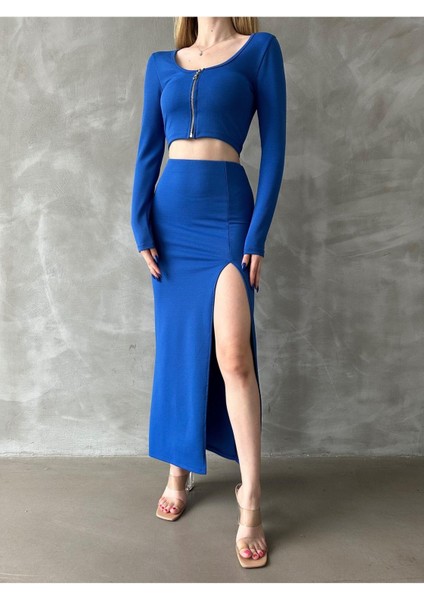 Örme Crep Midi Etek-Bluz Takım indirimleri