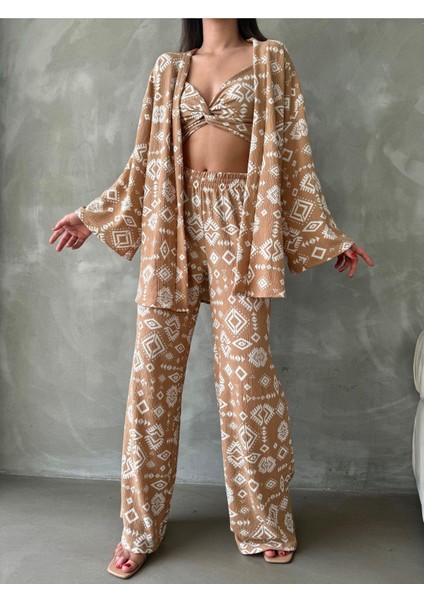 Bürümcük Kumaş Kimono Üçlü Takım fiyatları
